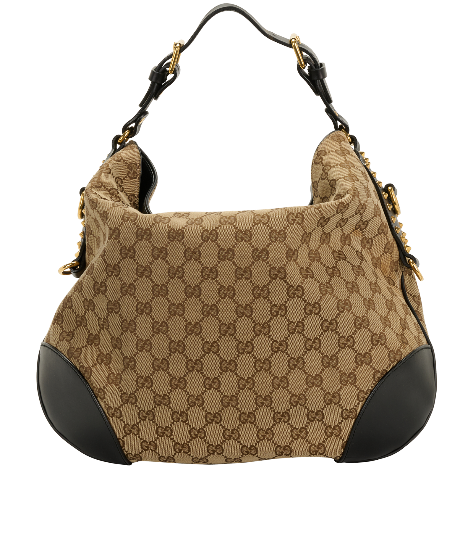 Patti Stud Hobo, &pound;550, Handbags, Beige, Canvas/Leather, Back view